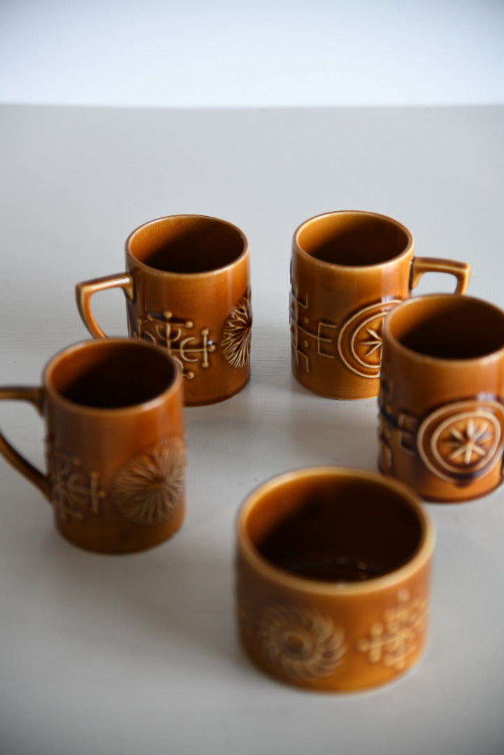 4 Retro Portmeirion Totem Cups