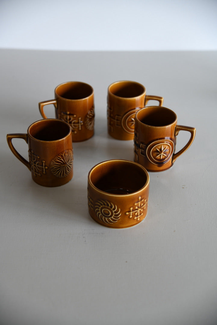 4 Retro Portmeirion Totem Cups