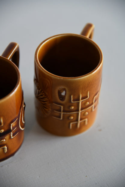 4 Retro Portmeirion Totem Cups