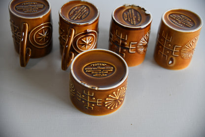 4 Retro Portmeirion Totem Cups