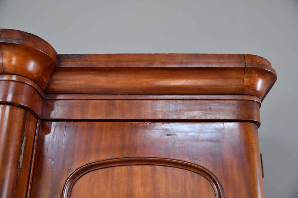 Antique Victorian Mahogany Triple Wardrobe - Kernow Furniture