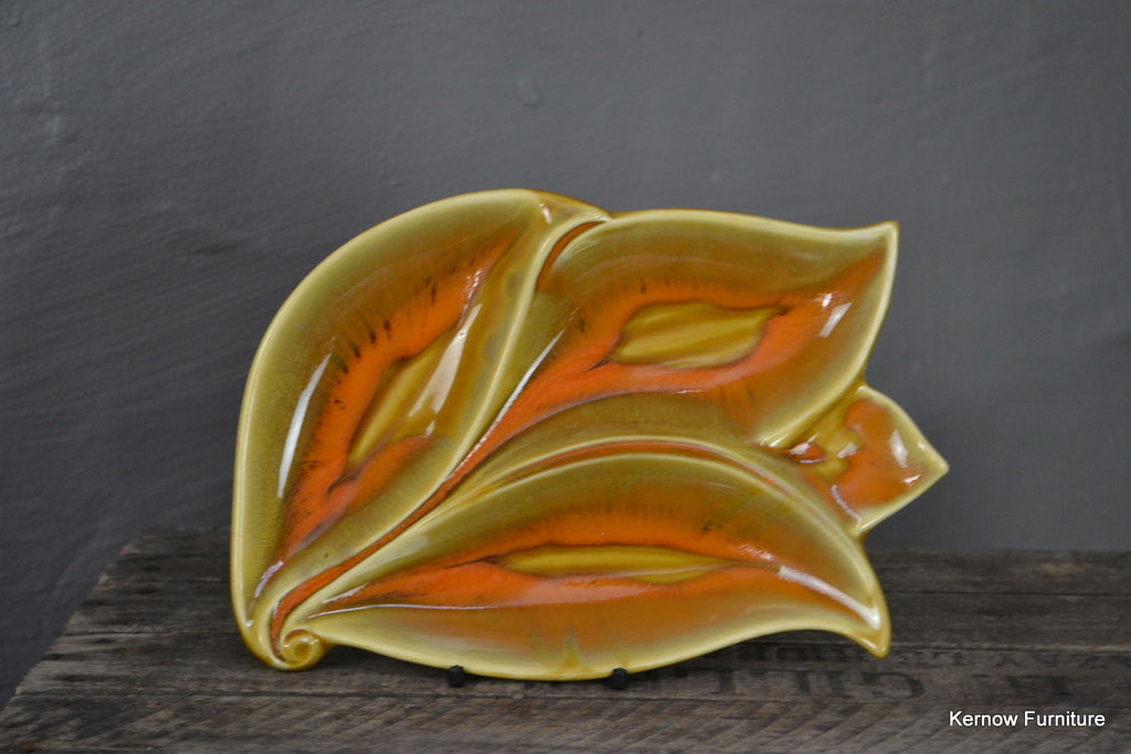 Retro Orange Leaf Dish - Kernow Furniture