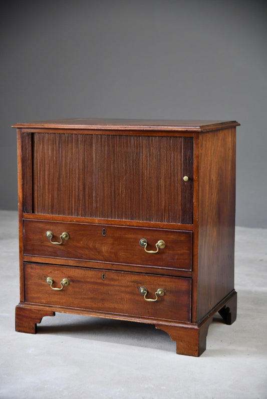 Antique 19th Century Mahogany Tambour Chest Cupboard
