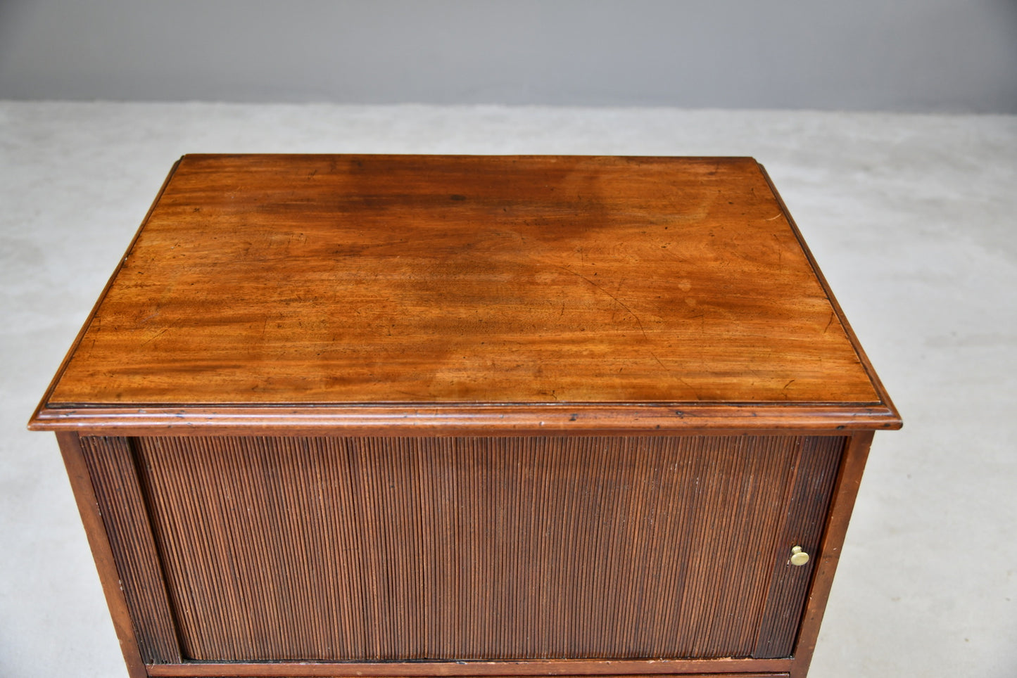 Antique 19th Century Mahogany Tambour Chest Cupboard