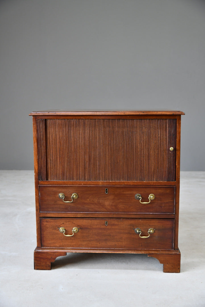 Antique 19th Century Mahogany Tambour Chest Cupboard