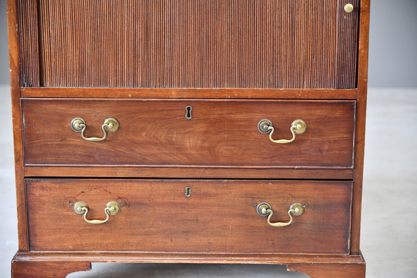Antique 19th Century Mahogany Tambour Chest Cupboard