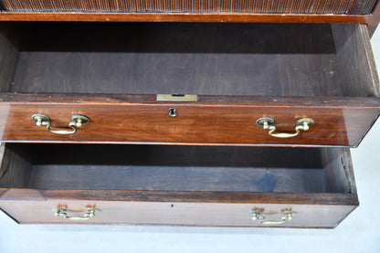 Antique 19th Century Mahogany Tambour Chest Cupboard