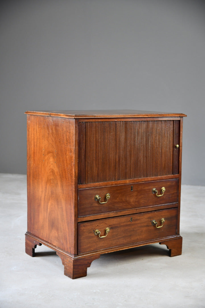 Antique 19th Century Mahogany Tambour Chest Cupboard