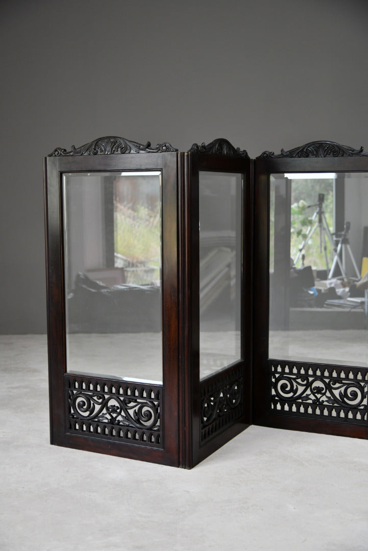 Antique Mahogany Glazed Screen - Kernow Furniture