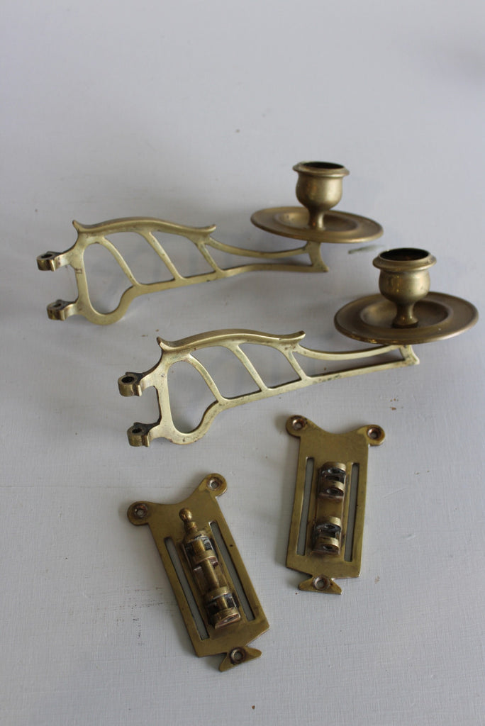Pair Brass Piano Candle Sconce - Kernow Furniture