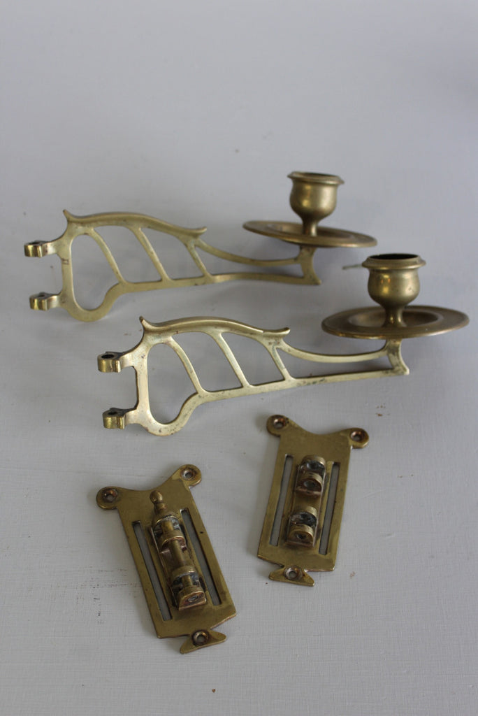 Pair Brass Piano Candle Sconce - Kernow Furniture