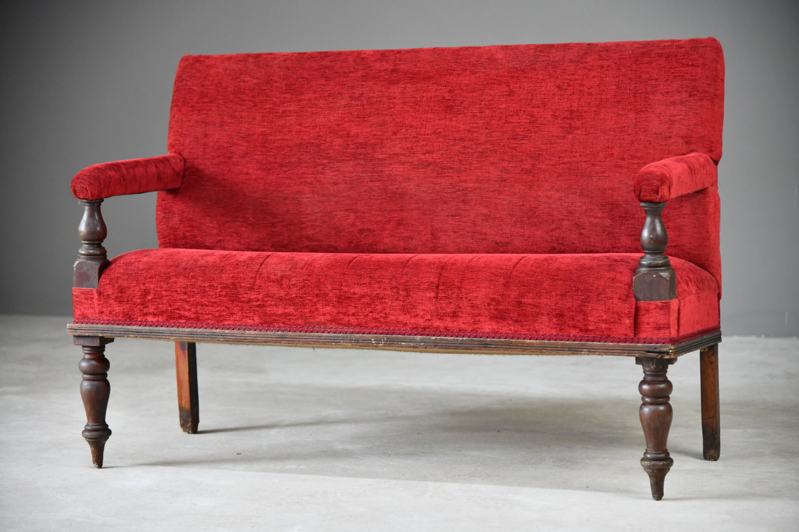 Small Victorian Upholstered Bench - Kernow Furniture