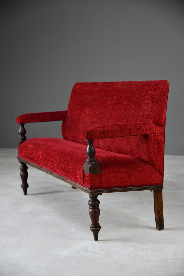 Small Victorian Upholstered Bench - Kernow Furniture
