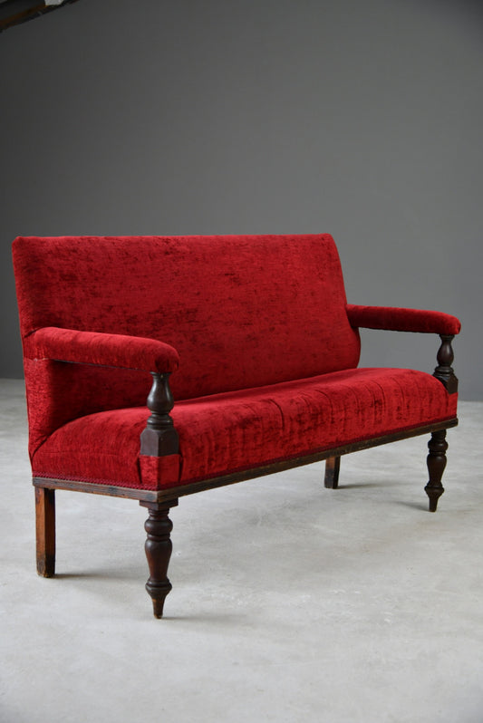 Small Victorian Upholstered Bench - Kernow Furniture