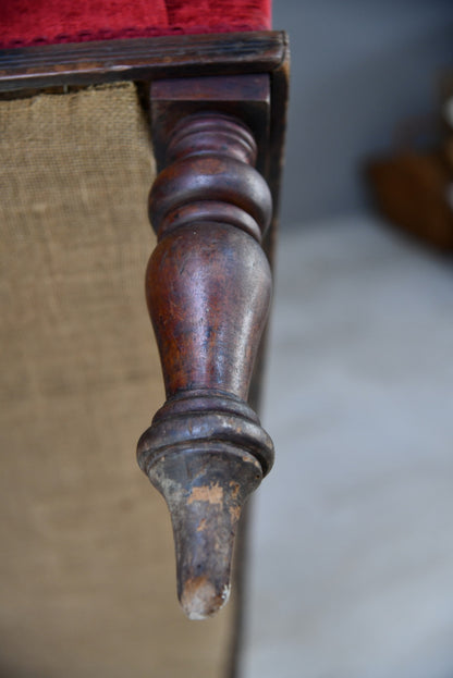 Small Victorian Upholstered Bench - Kernow Furniture