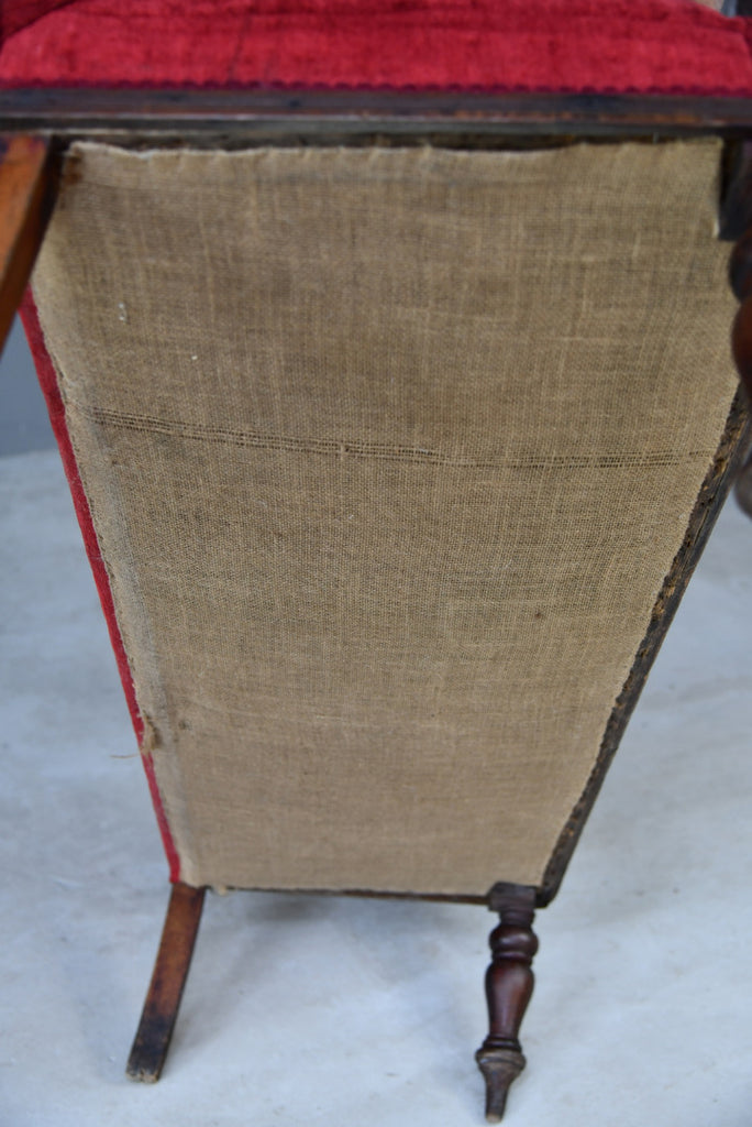 Small Victorian Upholstered Bench - Kernow Furniture