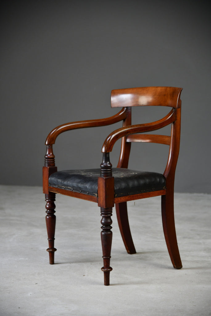 Single Antique Mahogany Carver Chair - Kernow Furniture