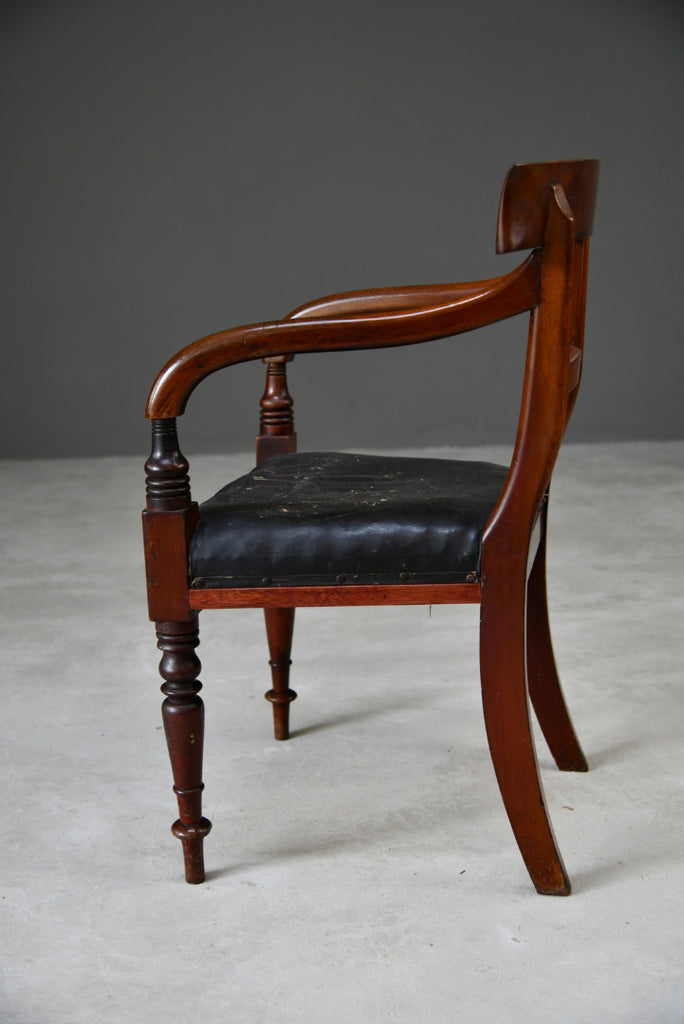 Single Antique Mahogany Carver Chair - Kernow Furniture
