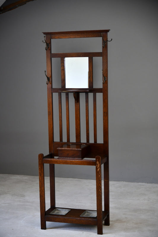 Early 20th Century Oak Hall Stand - Kernow Furniture