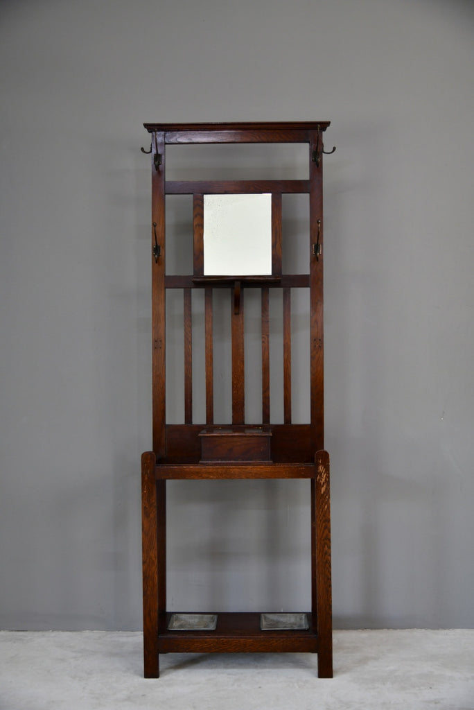 Early 20th Century Oak Hall Stand - Kernow Furniture