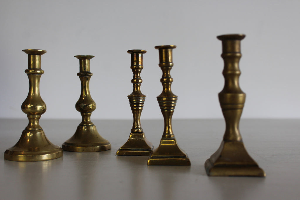 Miniature Brass Candlesticks - Kernow Furniture