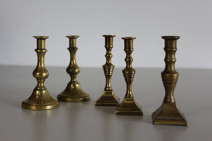 Miniature Brass Candlesticks - Kernow Furniture