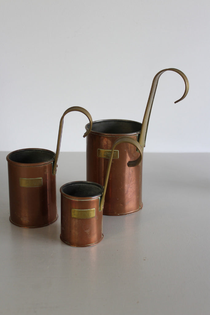 Decorative Vintage Copper Pint Measures Ladles - Kernow Furniture