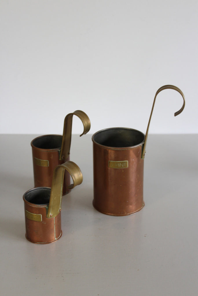 Decorative Vintage Copper Pint Measures Ladles - Kernow Furniture