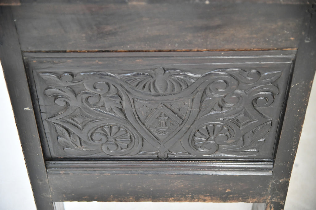 Antique 18th Century Carved Oak Coffer - Kernow Furniture