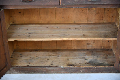 Antique Stained Pine Glazed Dresser - Kernow Furniture