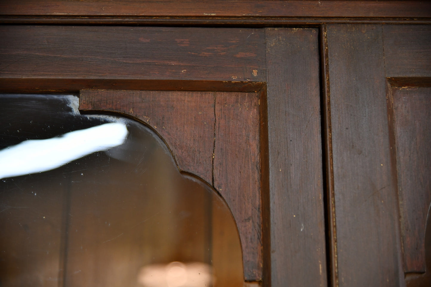 Antique Stained Pine Glazed Dresser - Kernow Furniture