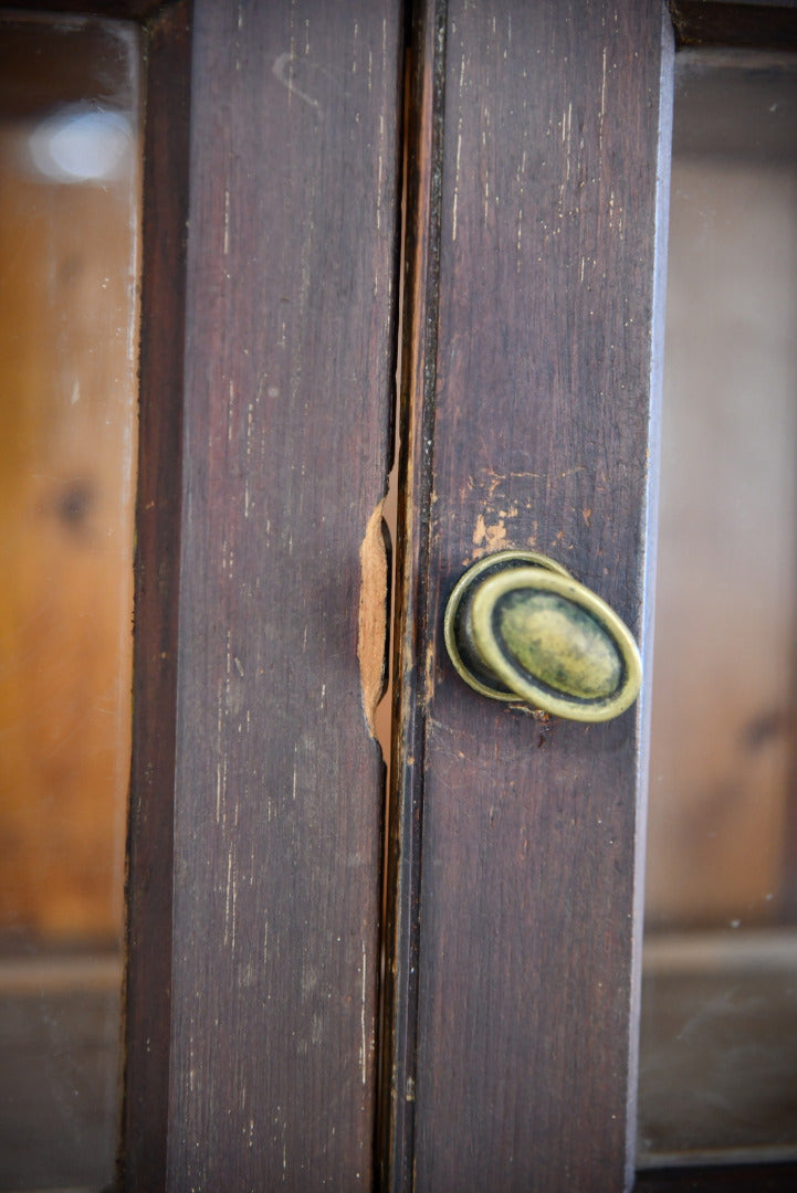 Antique Stained Pine Glazed Dresser - Kernow Furniture