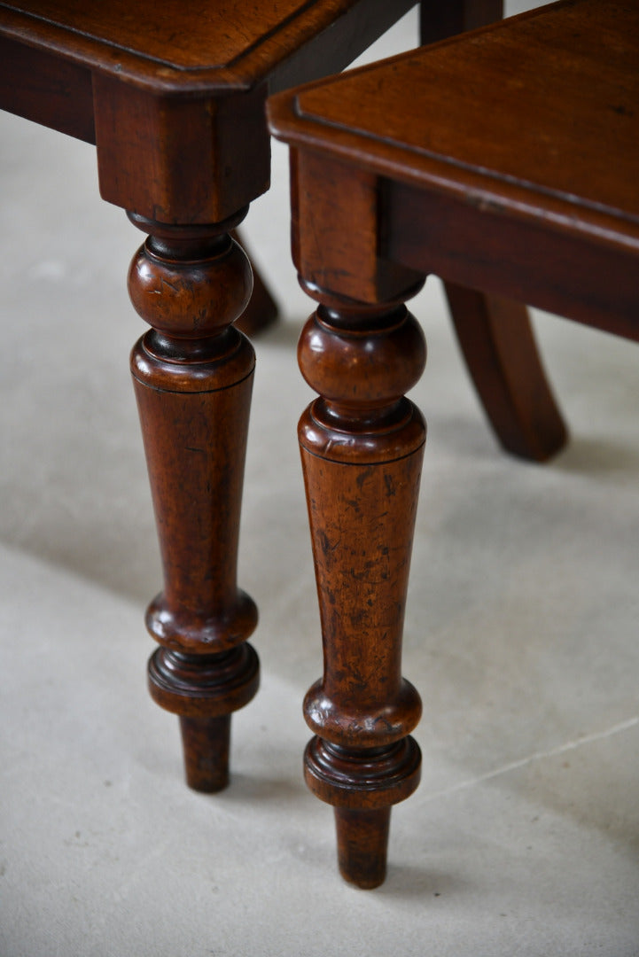 Pair Mahogany Hall Chairs - Kernow Furniture