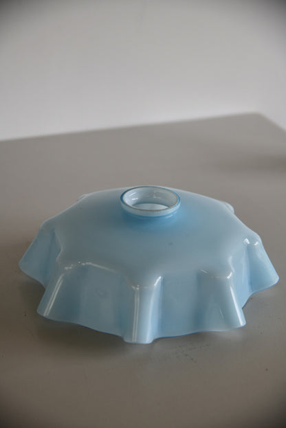 Vintage French Ceiling Pale Blue Glass Lampshade - Kernow Furniture