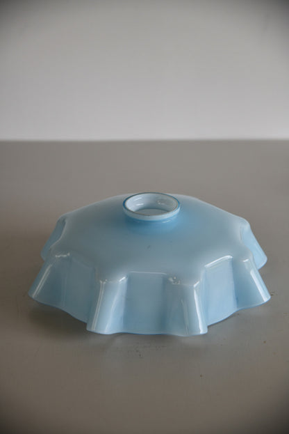 Vintage French Ceiling Pale Blue Glass Lampshade - Kernow Furniture