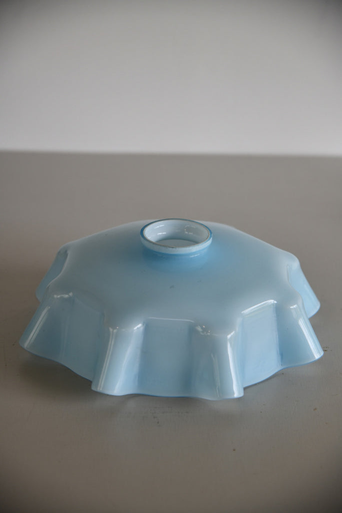 Vintage French Ceiling Pale Blue Glass Lampshade - Kernow Furniture