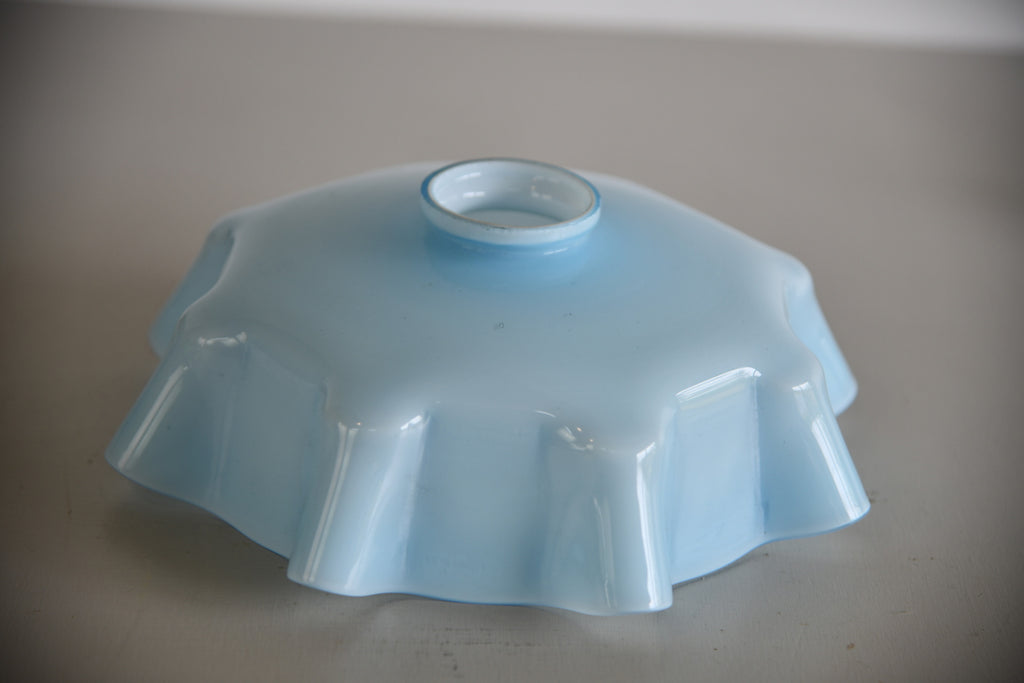 Vintage French Ceiling Pale Blue Glass Lampshade - Kernow Furniture