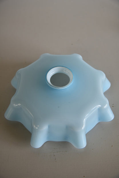 Vintage French Ceiling Pale Blue Glass Lampshade - Kernow Furniture