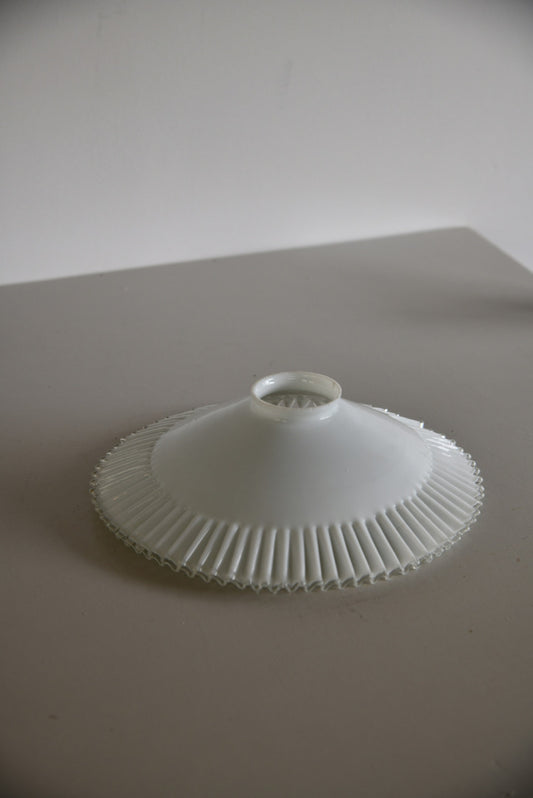White Glass Frilly Light Shade - Kernow Furniture