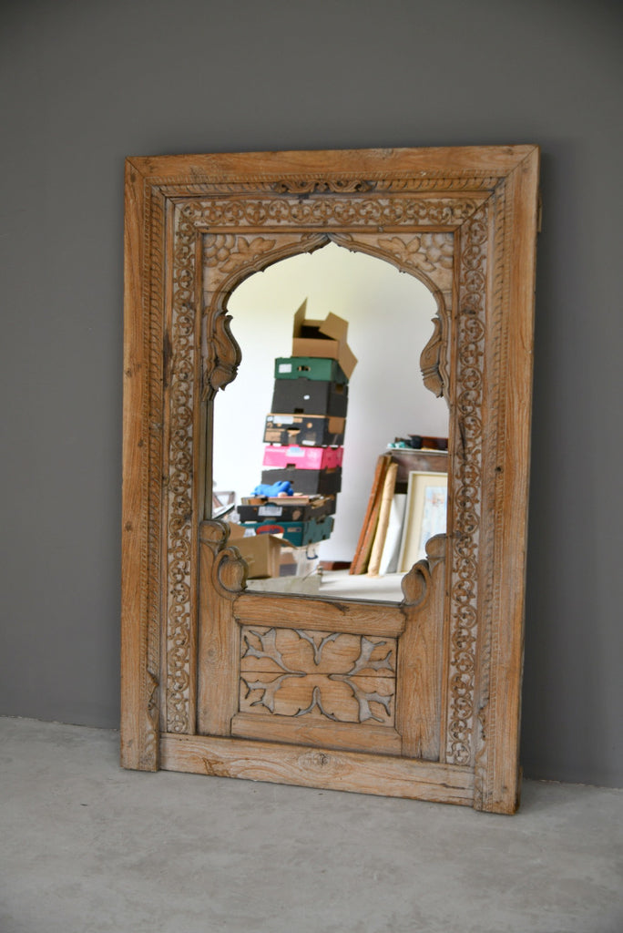 Carved Indian Wooden Mirror - Kernow Furniture