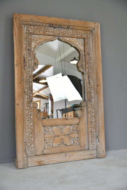 Carved Indian Wooden Mirror - Kernow Furniture