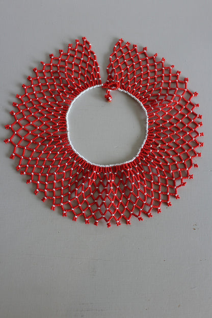 African Red Bead Collar Necklace - Kernow Furniture