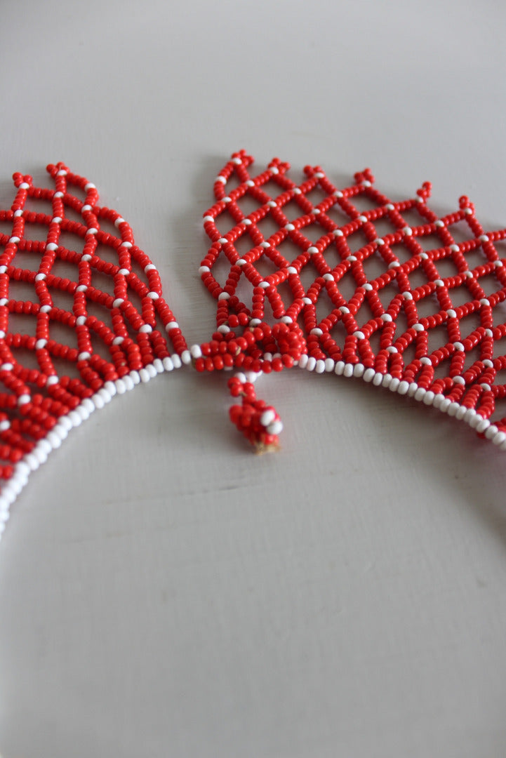 African Red Bead Collar Necklace - Kernow Furniture