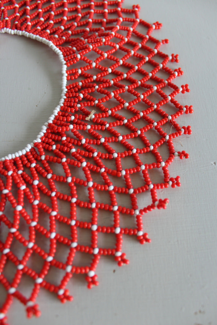 African Red Bead Collar Necklace - Kernow Furniture