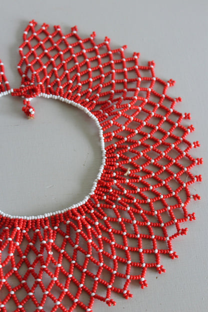 African Red Bead Collar Necklace - Kernow Furniture