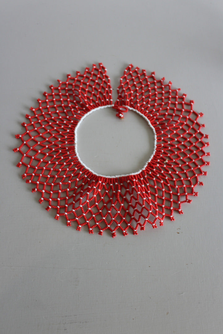 African Red Bead Collar Necklace - Kernow Furniture