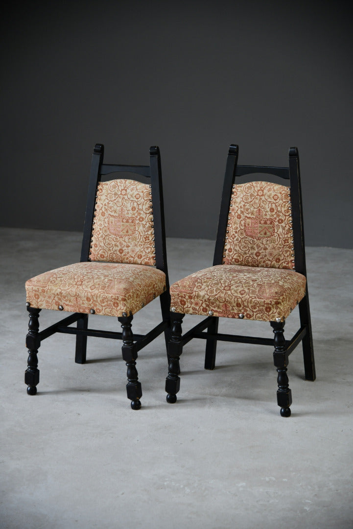 Pair Upholstered Dining Chairs - Kernow Furniture