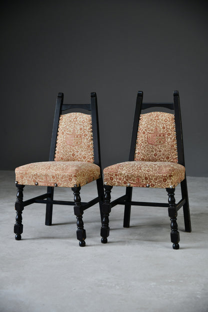 Pair Upholstered Dining Chairs - Kernow Furniture