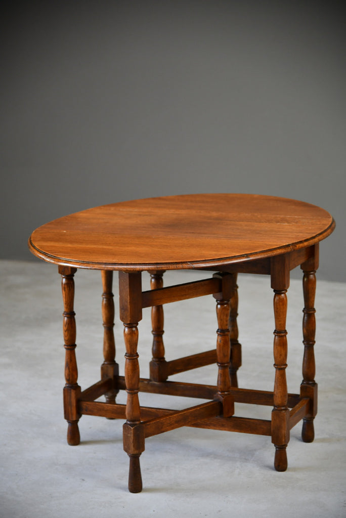Early 20th Century Oak Drop Leaf Table - Kernow Furniture