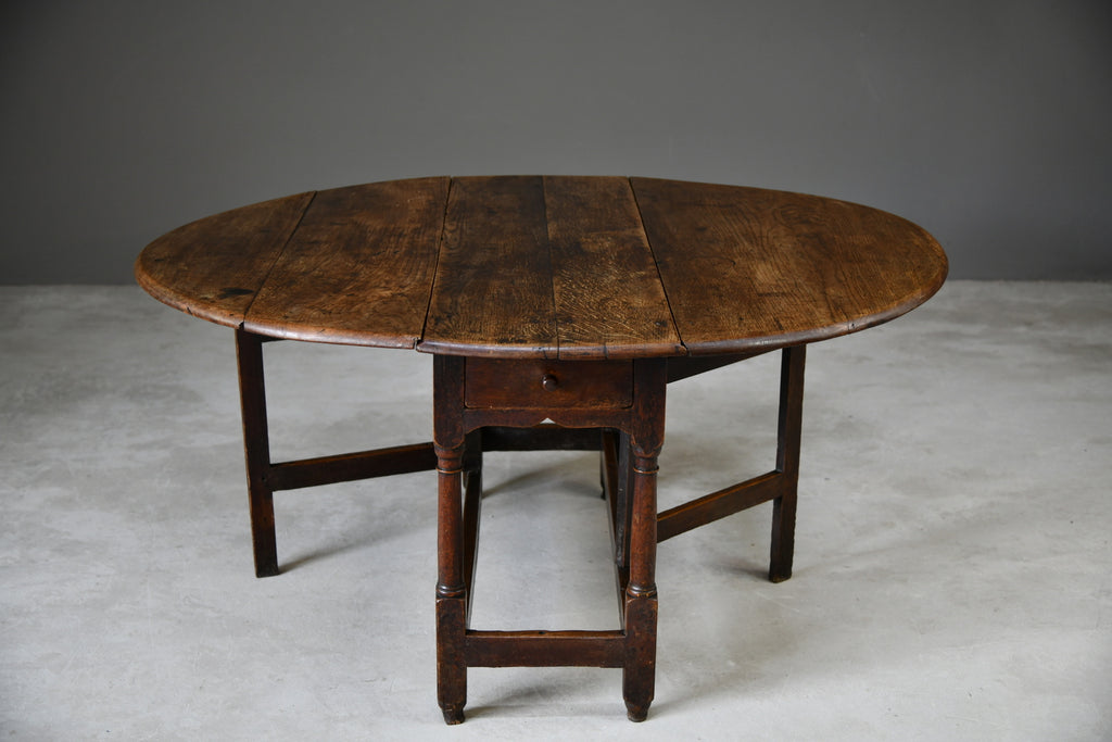 Antique 18th Century Oak Drop Leaf Table - Kernow Furniture